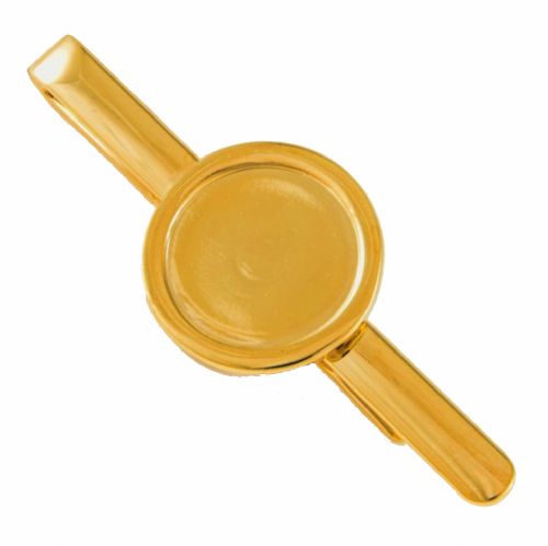 Tie Slide Blank 16mm Round Gold